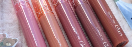 Новинка 2024 года от Rom&nd - блеск с эффектом стеклянных губ. Обзор Glasting Color Gloss в пяти нюдовых оттенках