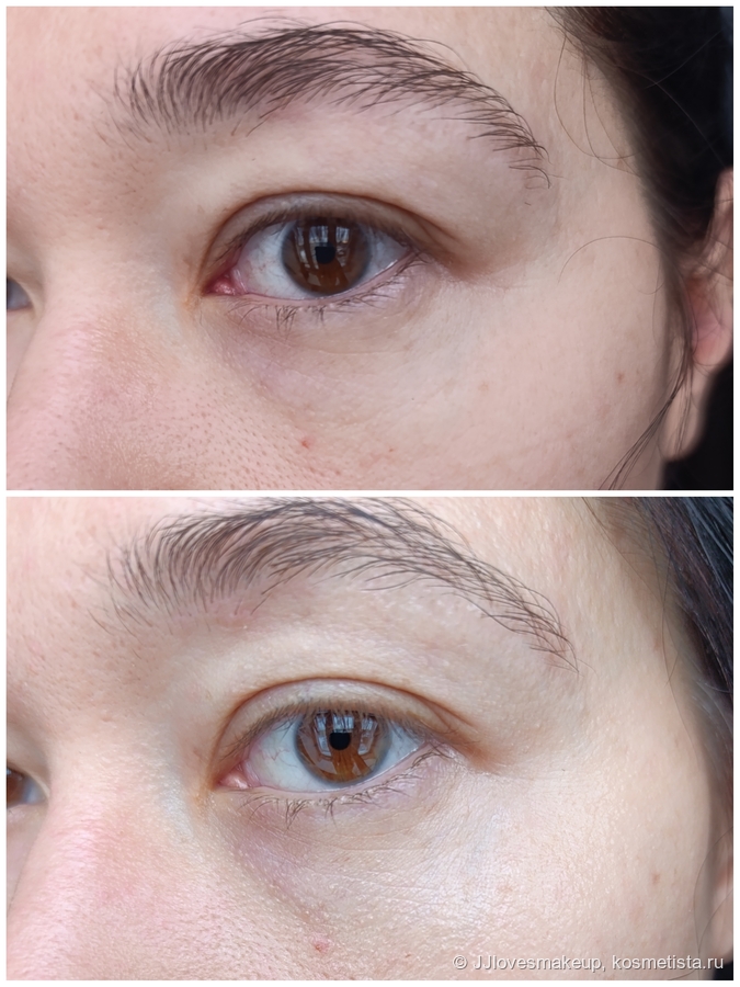 Сверху "до", снизу "после". Прошу простить за выражение лица, я "сова"))