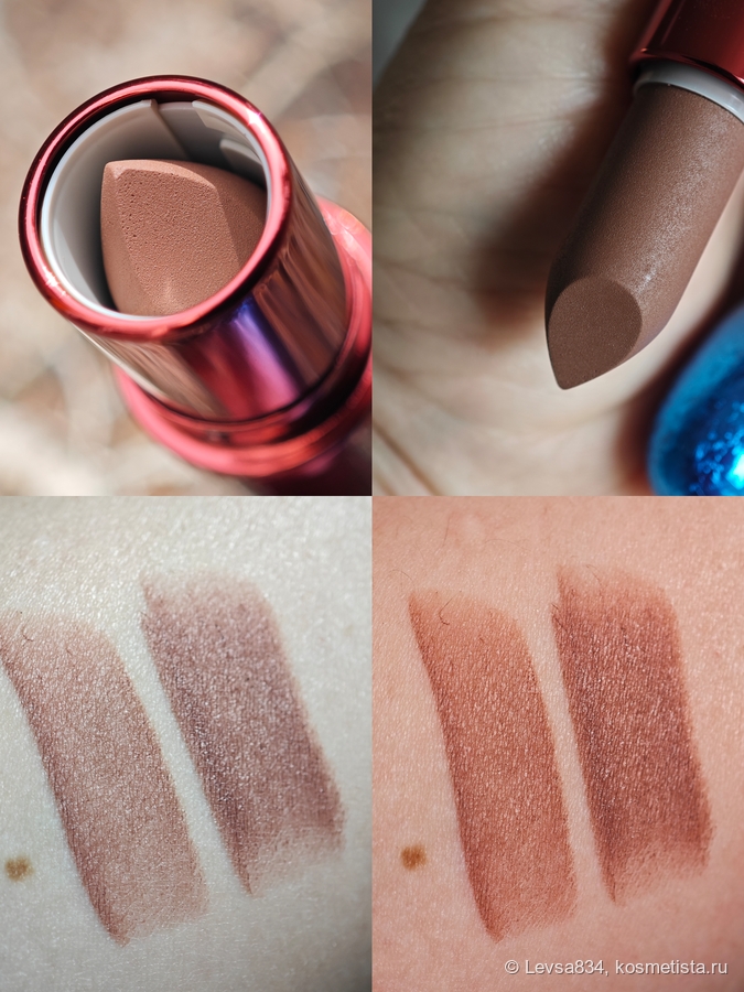 На свотчах слева один слой, справа три