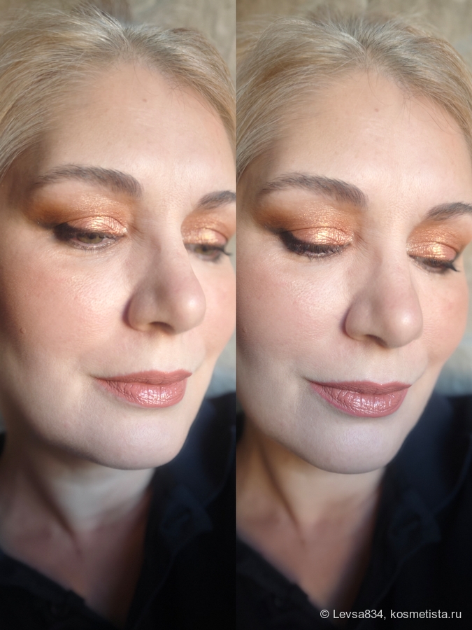 А здесь помада без и с контурным розовым карандашом.