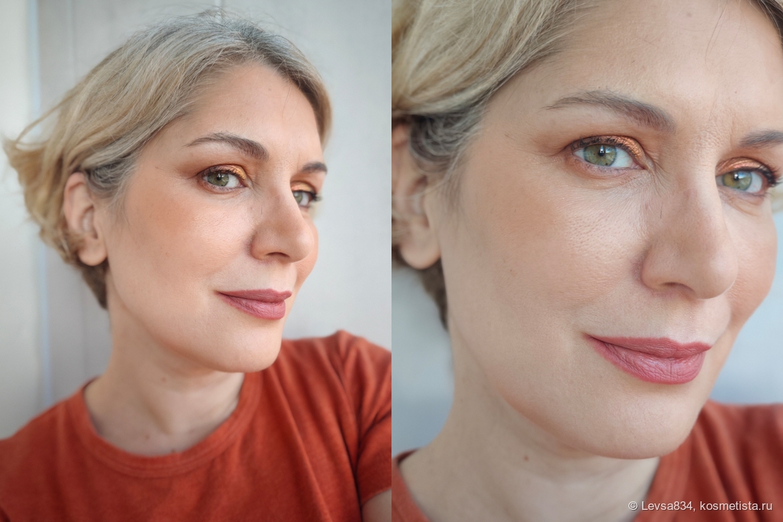 Здесь помада нанесена тонким слоем, кисиью