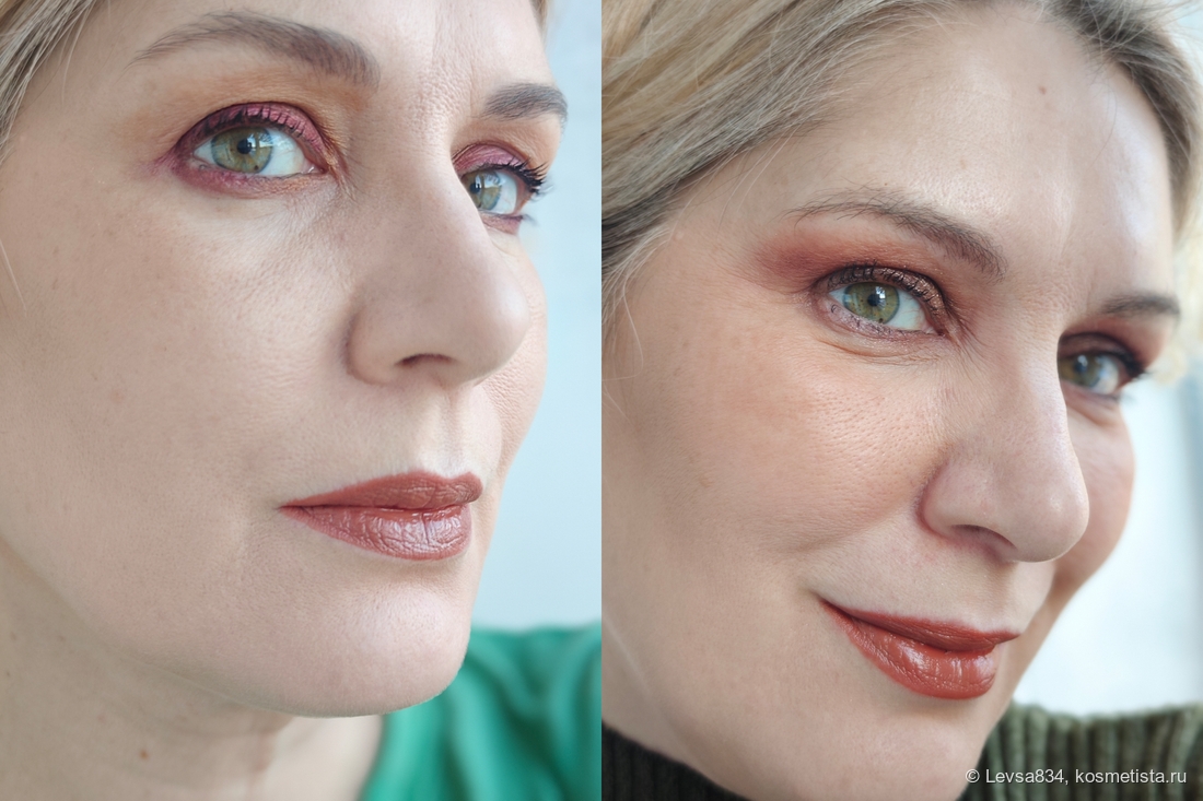 В холодном свете помада бледнеет, в более тёплом - взрывается ярким цветом