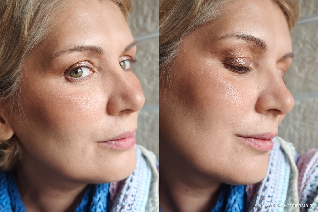 Нарумянилась тенями розовой паоетки