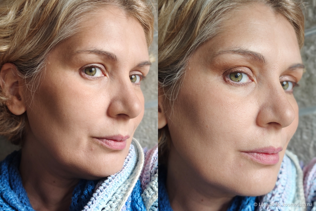 До и после нанесения теней