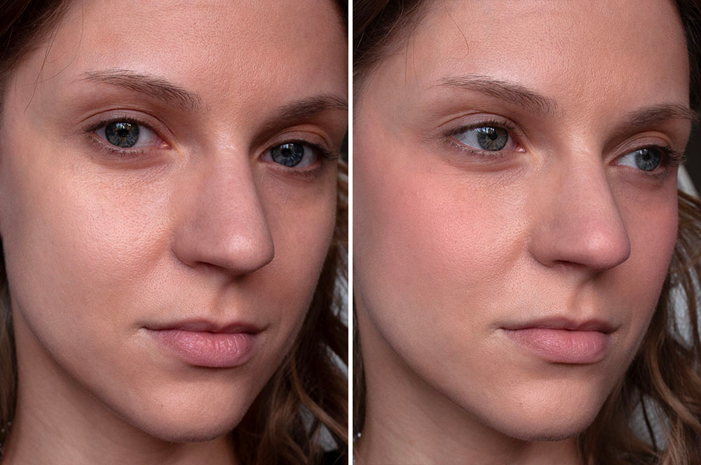 Bad skin day, пудра завредничала, зато на контрасте видно как с порами работают румяна