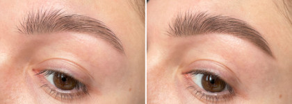 Легкий макияж бровей с помадой Luxvisage Brow Bar в оттенке 1 Blonde