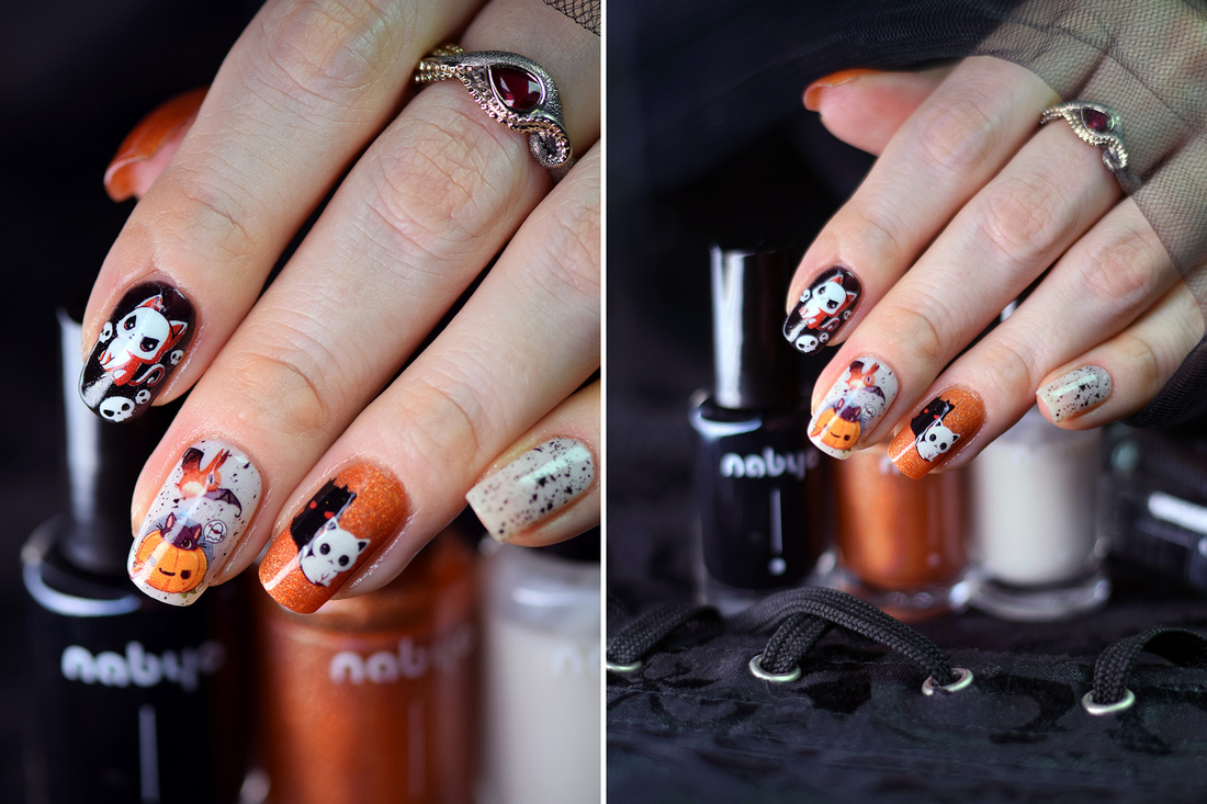 Маникюр лаками Nabyo со слайдерами