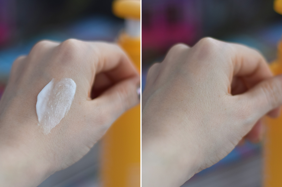 Свотч на коже/ кожа после распределения крема