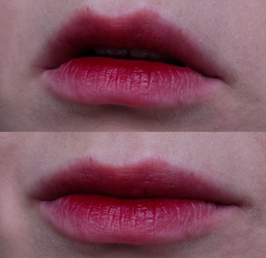 Лёгкое нанесение в центре губ, по корейским заветам