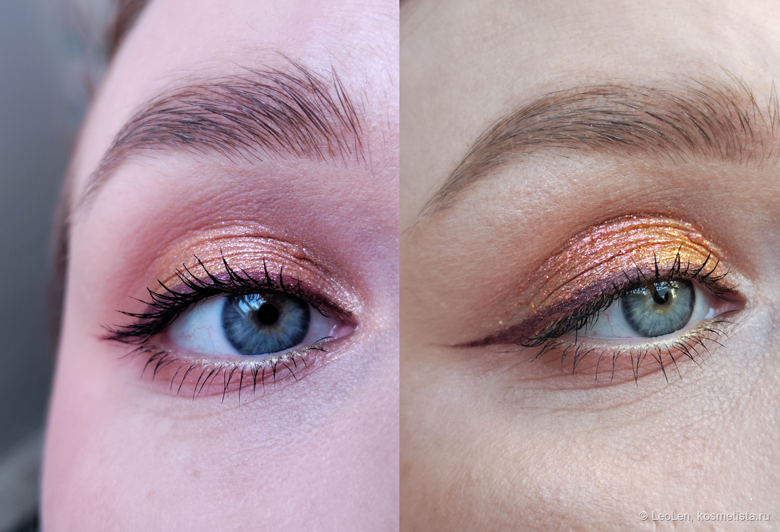 Слева D&G, справа Too Faced  Disco Crush Heart Eyes