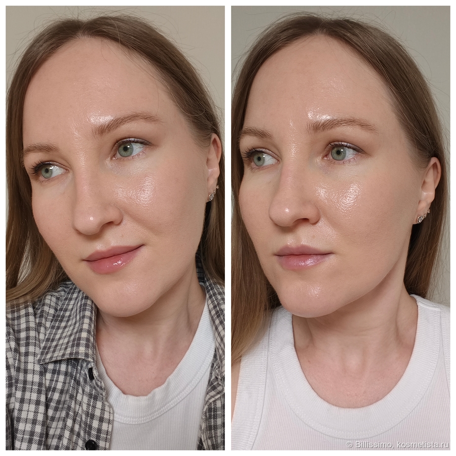 Слева сразу после нанесения, справа спустя 2 часа