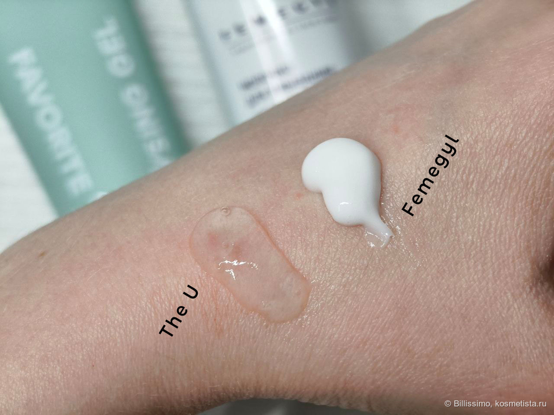 Слева гель, справа молочко для умывания