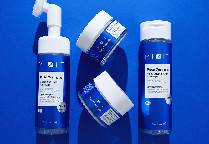 Средства антивозрастной линии Mixit Proto Cosmetic 55+. Фото с официального сайта бренда.