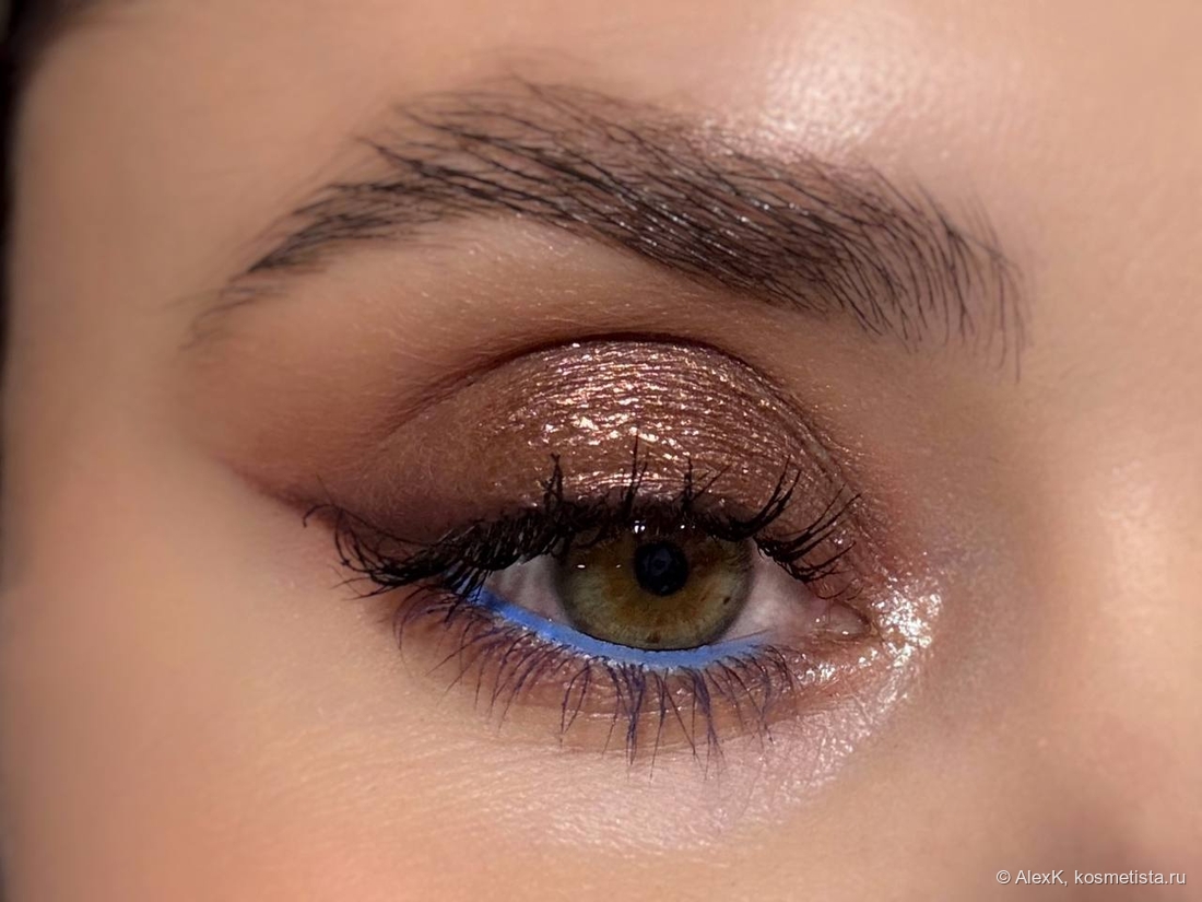 Lilac Blue №608 в слизистой, в стрелке Parisa Cosmetics Gel Eyeliner №802