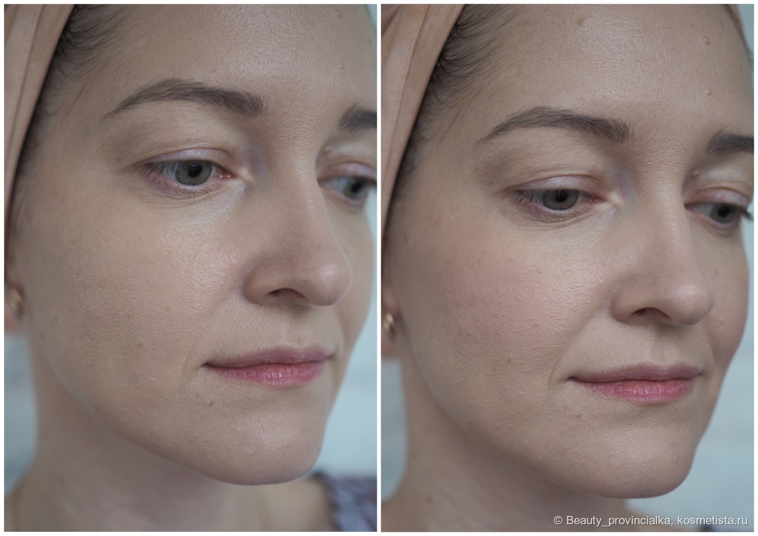 До/после нанесения. Тон/тон и румяна. Дневной свет