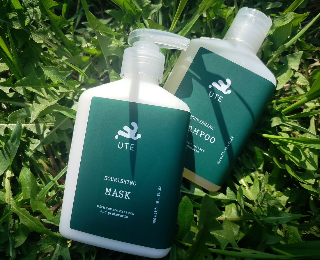 UTE Nourishing with tomato extract and prokeratin: шампунь и маска с экстрактом томата для питания волос