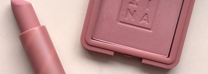 В оттенке розового дерева: румяна 3INA The blush 503 и помада Funky monkey Plushy lipstick 02