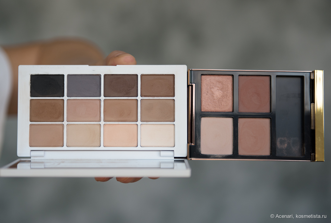 Сравнение оттенков палеток. Слева - the Neutrals by Mario, справа - TF 31