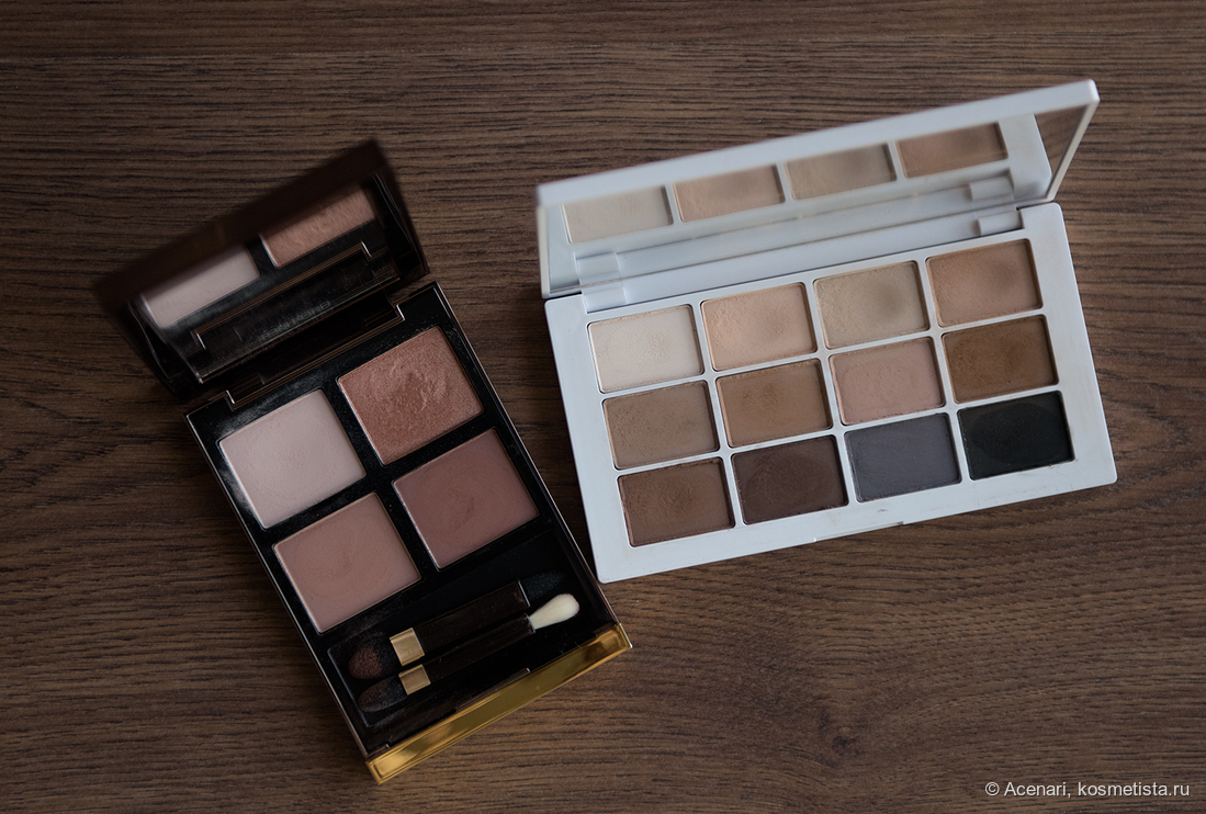 Сравнение оттенков палеток. Слева - TF 31, справа - the Neutrals by Mario