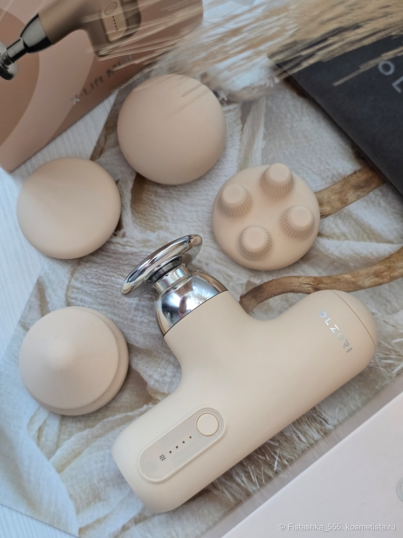 Насадки, перкуссионный массажер для лица и тела с горячим компрессом Olzori X-Lift Mini