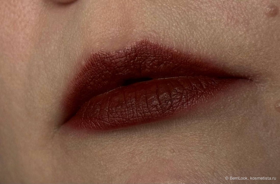 Note mattemoist lipstick в оттенке 316 Coco Toffee на губах