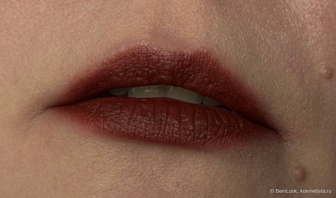 Note mattemoist lipstick в оттенке 316 Coco Toffee на губах