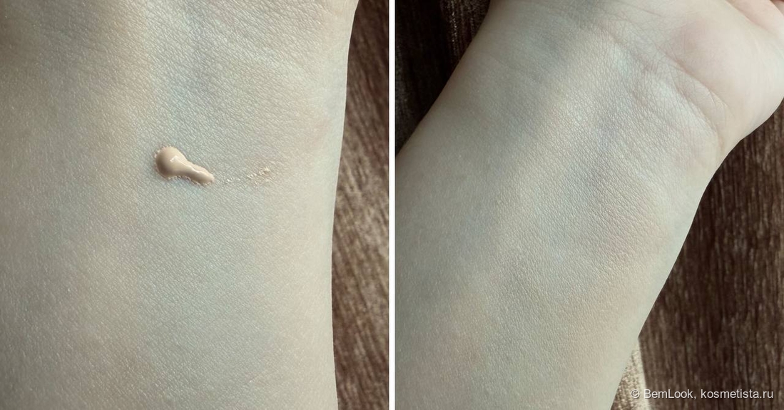 Свотчи TFIT Radiance Fit Serum Foundation в оттенке C01 Porcelain на руке
