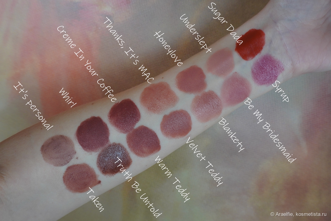 Коллекция помад MAC, искусственное освещение