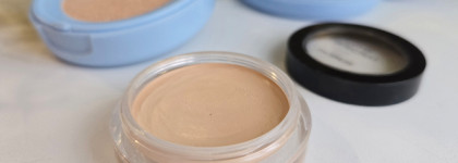 Моя декоративная база для лица от бренда The Saem. Консилер тон 05, Крем-кушон тон 01 и Минеральная пудра