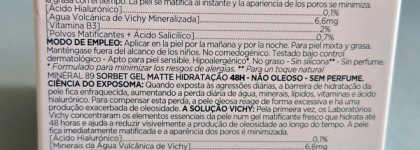 Инновация от Vichy. Лучший для жирной кожи матирующий увлажняющий Гель-сорбет для лица Mineral 89