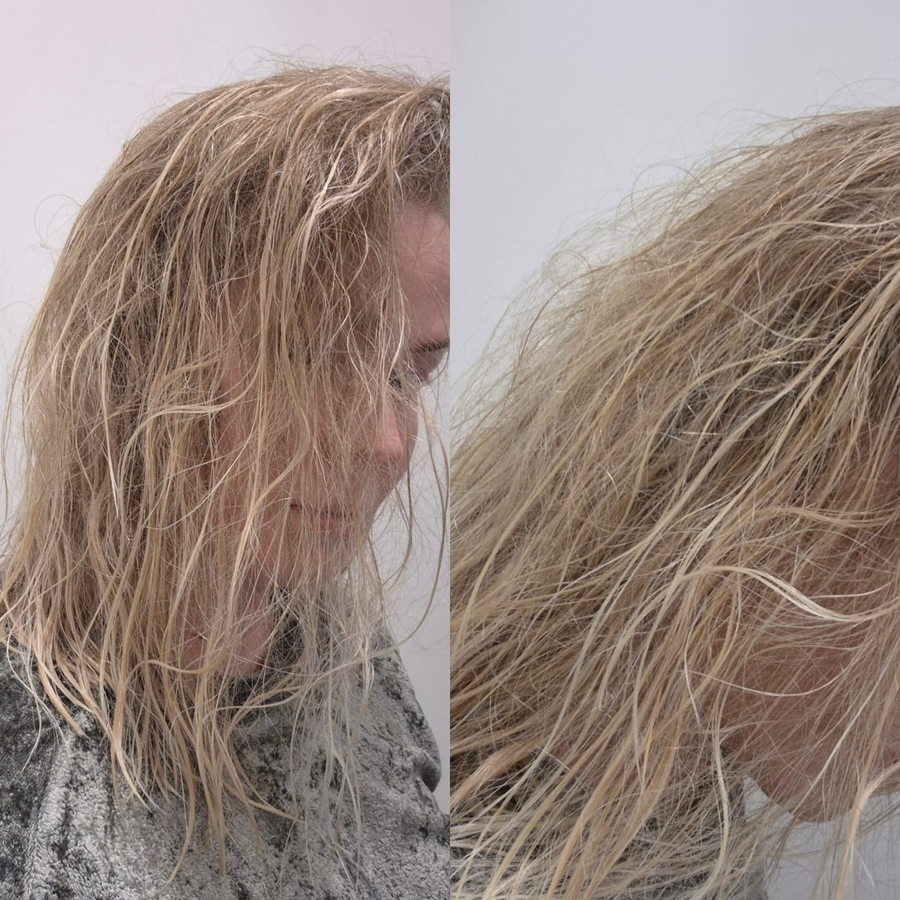 Волосы после шампуня спутанные, пальцами прочесать невозможно. Не пакля, но к ней стремится