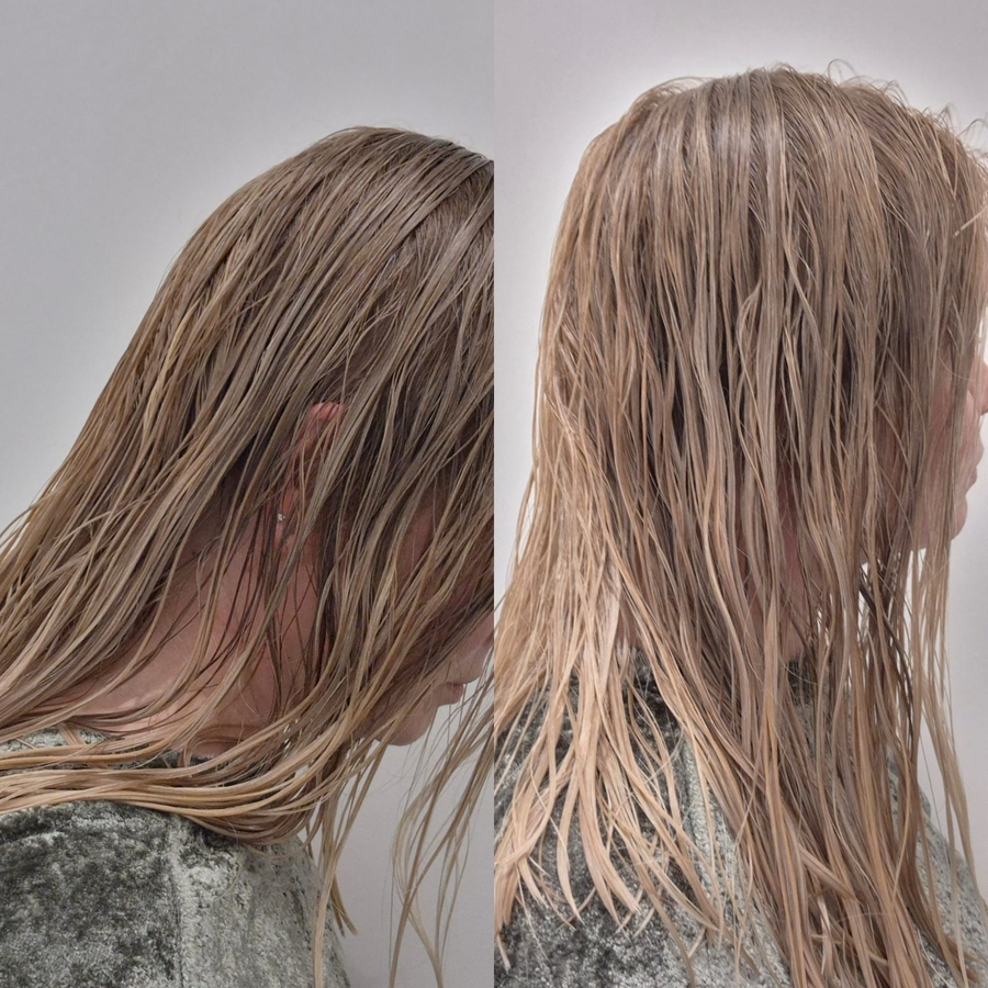 Эффект после смывания маски. Остается пройтись расческой после подсушивания полотенцем.