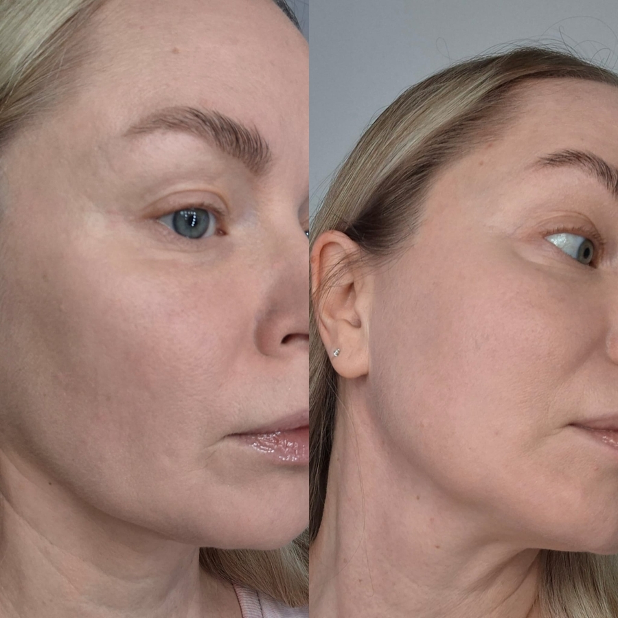 С цветом совпала. Есть выравнивание цвета кожи и матовость.