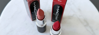 MAC Macximal Matte Lipstick в культовых оттенках Russian Red и Velvet Teddy