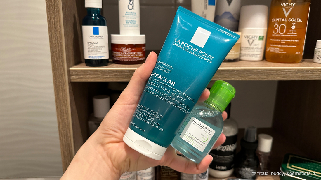 Гель для умывания La Roche-Posay Effaclar и мицеллярная вода Bioderm Sebium H2O