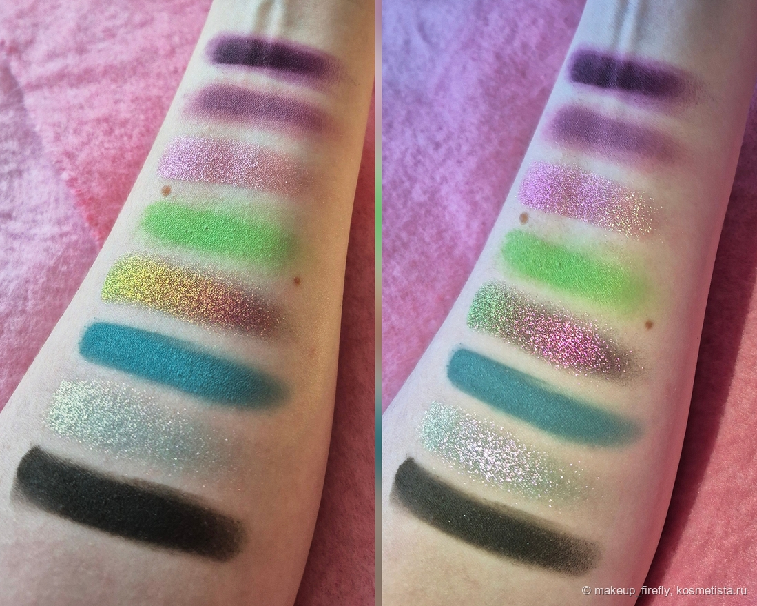 Свотчи с естественным и искусственным освещением