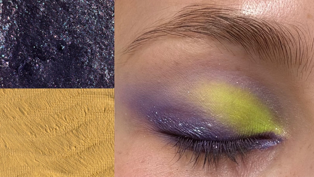 Подчищаю желтоватым из B.colour все, что бесит. По растушеванной "стрелке" кладу жирную сияшку. Тонкой кистью дублирую сияшку по внутренней складке.