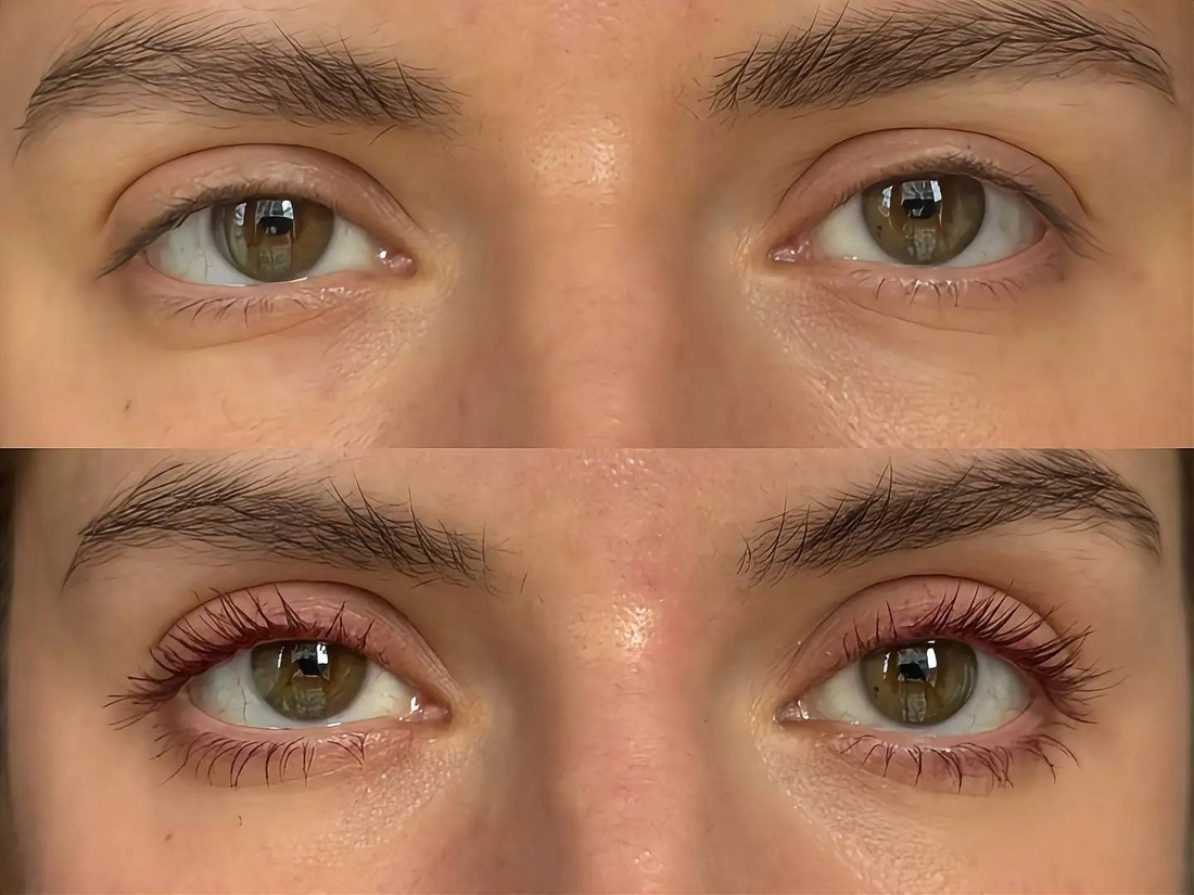Ресницы до/после