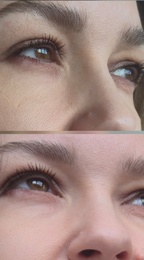 Снизу после пудры