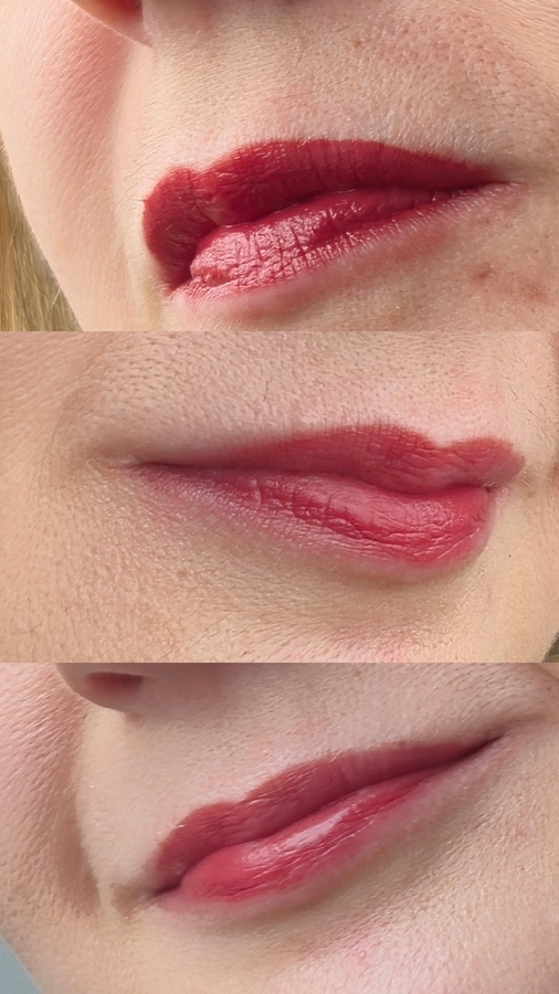 Показываю трансформацию помады на моих губах в течение 20 минут примерно
